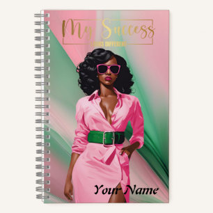 Spiralnotebook A5 Rosa und Grün Abstrakt Notizblock