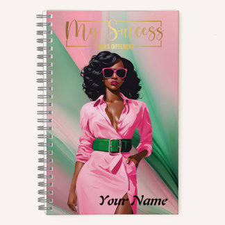 Spiralnotebook A5 Rosa und Grün Abstrakt Notizblock