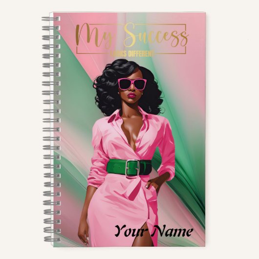 Spiralnotebook A5 Rosa und Grün Abstrakt Notizblock (Vorderseite)