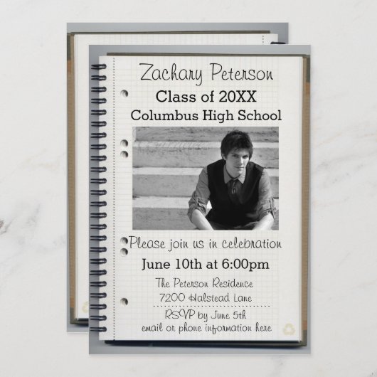 SpiralNotebook - Ankündigung von Abschlüssen (Vorne/Hinten)