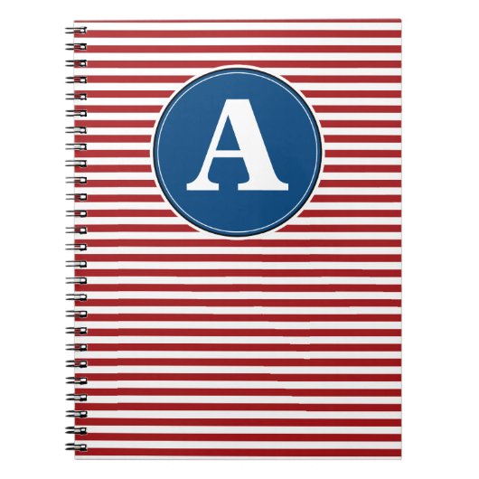 Spiralnotebook, benutzerdefinierte Monogramm-Vorla Notizblock (Vorderseite)