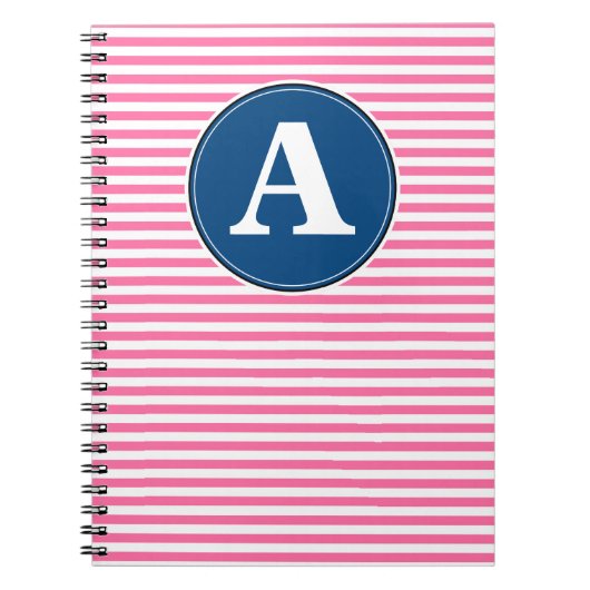 Spiralnotebook, benutzerdefinierte Monogramm-Vorla Notizblock (Vorderseite)