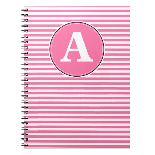 Spiralnotebook, benutzerdefinierte Monogramm-Vorla Notizblock (Vorderseite)