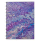 Spiralnotebook, blaue und lila abstrakte Wellen Notizblock (Vorderseite)