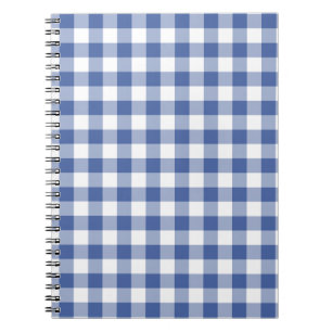 SpiralNotebook, Dark Blue und White Karo Gingham Notizblock