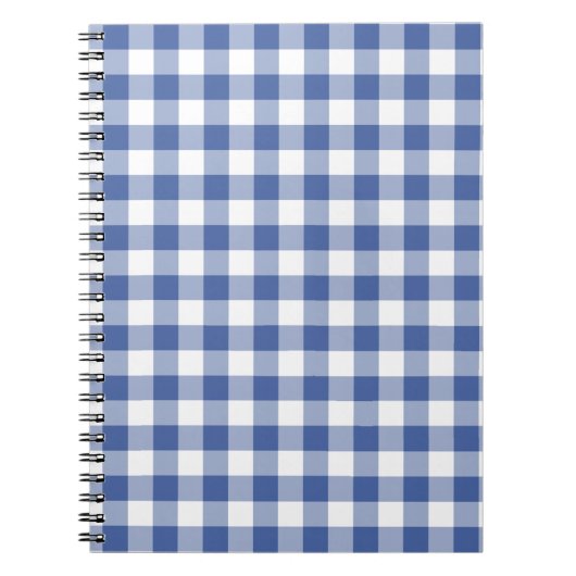 SpiralNotebook, Dark Blue und White Karo Gingham Notizblock (Vorderseite)