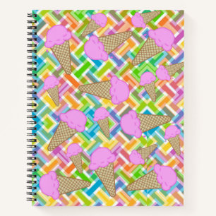 SpiralNotebook Erdbeere Eis Zickzack Notizblock