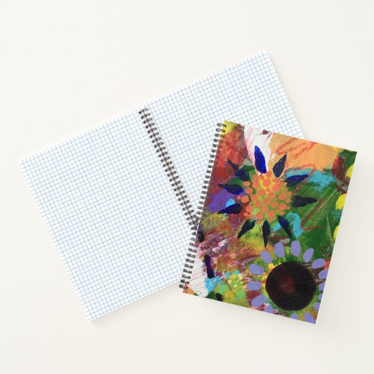 SpiralNotebook in Abstrakter Blume Design Notizblock (Innenseite)
