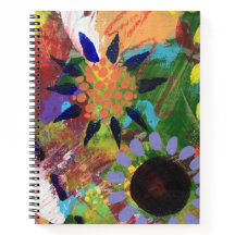 SpiralNotebook in Abstrakter Blume Design