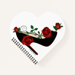SpiralNotebook in Herzform - Stiletto-Rose Notizblock
