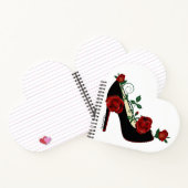 SpiralNotebook in Herzform - Stiletto-Rose Notizblock (Innenseite)