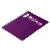 Spiralnotebook - Lila w-White-Logo Notizblock (Linke Seite)