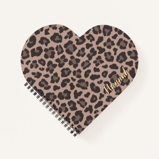 SpiralNotebook mit anpassbarer Leopard-Druck Notizblock (Vorderseite)