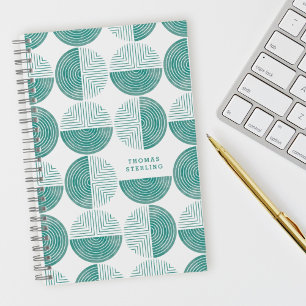 SpiralNotebook mit aquamariner Circle Geometric Mu Notizblock