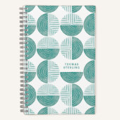 SpiralNotebook mit aquamariner Circle Geometric Mu Notizblock (Vorderseite)