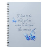 SpiralNotebook mit Blauer Schmetterlinge und Zitat Notizblock (Vorderseite)