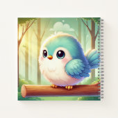Spiralnotebook mit Chubby und niedlichem Vogel Notizblock (Rückseite)