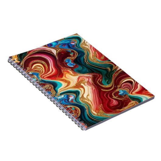 SpiralNotebook mit farbigem Marmordesign Notizblock (Rechte Seite)