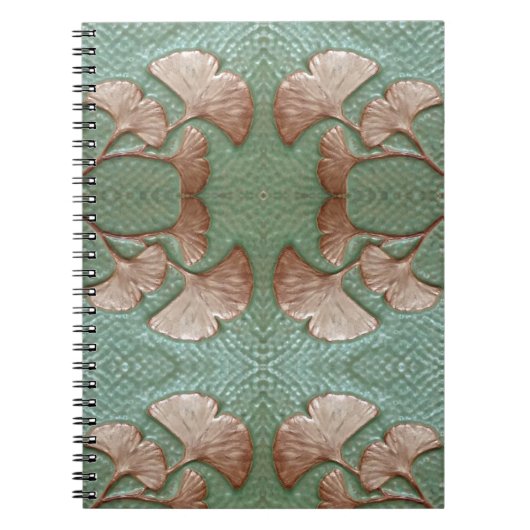 Spiralnotebook mit Gingko-Blatt Design 2 Notizblock (Vorderseite)