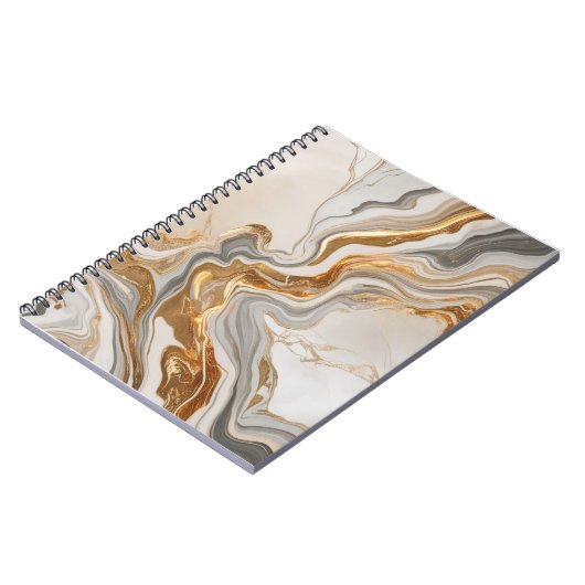 SpiralNotebook mit goldgelber Marmor-Touch Notizblock (Linke Seite)