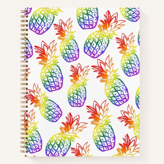 SpiralNotebook mit Regenbogenananas Notizblock (Vorderseite)