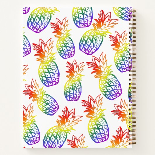 SpiralNotebook mit Regenbogenananas Notizblock (Rückseite)
