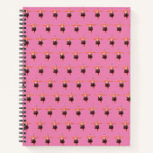 SpiralNotebook mit rosa Fuchsia Design Notizblock (Vorderseite)