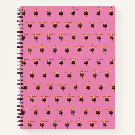 SpiralNotebook mit rosa Fuchsia Design Notizblock (Vorderseite)