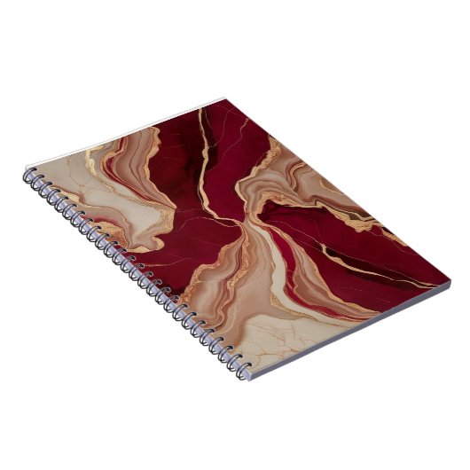 SpiralNotebook mit rotem Marmor Notizblock (Rechte Seite)