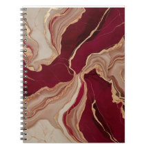 SpiralNotebook mit rotem Marmor