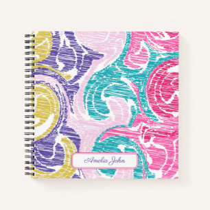 SpiralNotebook mit Swirl Scribble und Doodles Name Notizblock