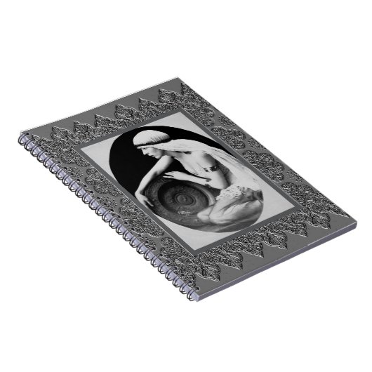 Spiralnotebook mit Vintager Tänzerin Notizblock (Rechte Seite)