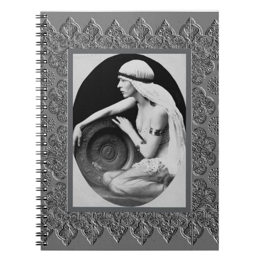 Spiralnotebook mit Vintager Tänzerin Notizblock (Vorderseite)