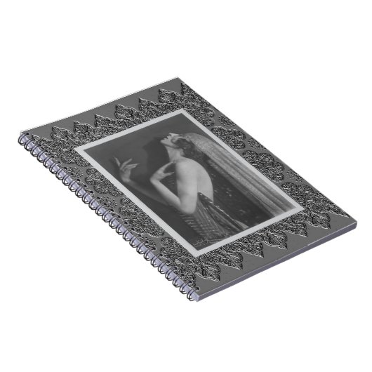 Spiralnotebook mit Vintager Tänzerin Notizblock (Rechte Seite)