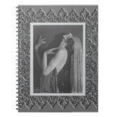 Spiralnotebook mit Vintager Tänzerin Notizblock (Vorderseite)