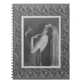 Spiralnotebook mit Vintager Tänzerin Notizblock