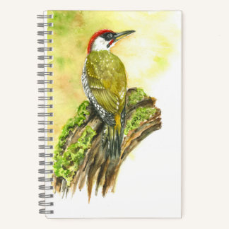 SpiralNotebook mit Watercolor Green Woodpecker Notizblock