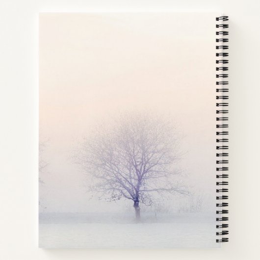 SpiralNotebook mit Winterbaum Landschaftsdesign Notizblock (Rückseite)