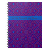 SpiralNotebook oder Journal: Lila, blaues Muster Notizblock (Vorderseite)