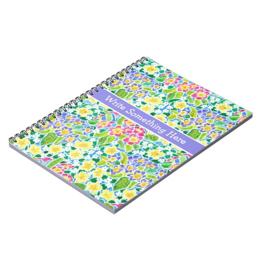 SpiralNotebook oder Journal: Primrose Muster Notizblock (Linke Seite)