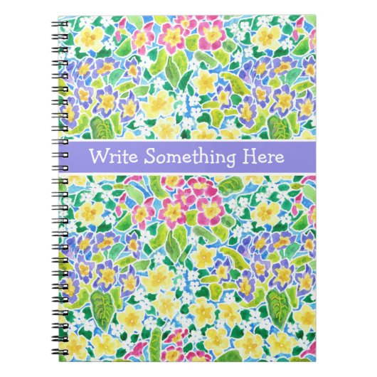 SpiralNotebook oder Journal: Primrose Muster Notizblock (Vorderseite)