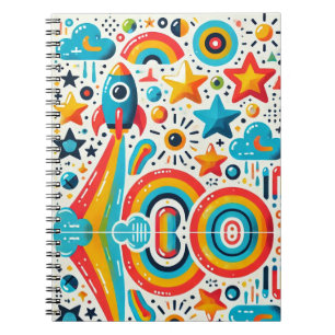 SpiralNotebook "Rocket Rainbow" Notizblock