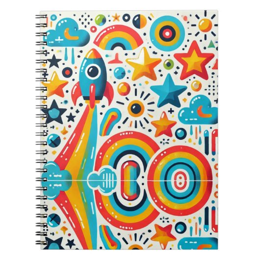 SpiralNotebook "Rocket Rainbow" Notizblock (Vorderseite)