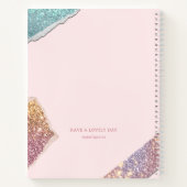 SpiralNotebook - rosa Glitzer Notebook Notizblock (Rückseite)