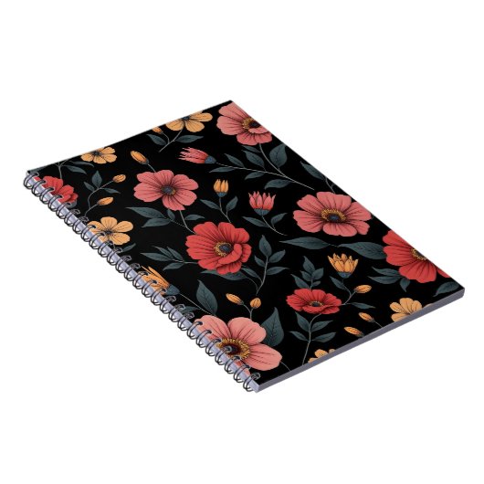 Spiralnotebooks mit Rosa und Rosa Blume Notizblock (Rechte Seite)