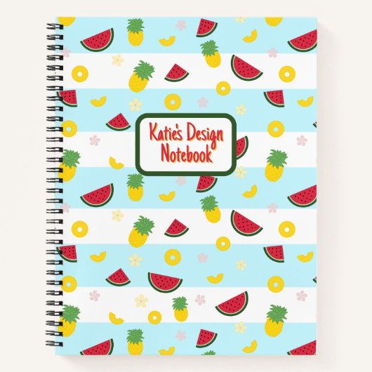Spiralnotizblock | Ananas Watermelon Pattern Notizblock (Vorderseite)