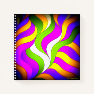 Spiralnotizblock. Farbwellen, Seiten von Ideen. Notizblock