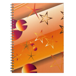 Spiralnotizbuch mit orangefarbenem abstraktem Desi Notizblock
