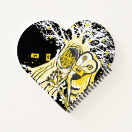 Spiralnotizbuch – Urban Tree Owl & Wealth Surreal Notizblock