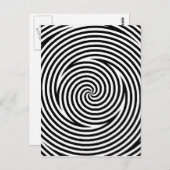 Spiraloptische Illusion Schwarz-weiße Kreislaufdre Postkarte (Vorne/Hinten)